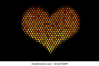 Dark Yellow, Orange vector blurry rectangular background. Geometric background in square style with gradient. The pattern can be used for brand-new background.