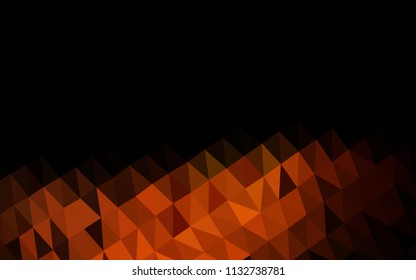 Dark Yellow, Orange vector blurry hexagon texture. Shining illustration, which consist of triangles. Brand new style for your business design.