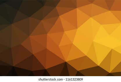 Dark Yellow, Orange vector blurry hexagon pattern. Geometric illustration in Origami style with gradient.  A new texture for your design.