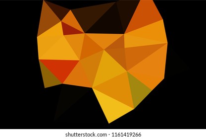 Dark Yellow, Orange vector blurry hexagon texture. A sample with polygonal shapes. A new texture for your design.