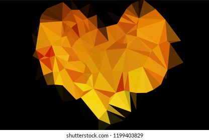 Dark Yellow, Orange vector blurry hexagon texture. Creative geometric illustration in Origami style with gradient. The polygonal design can be used for your web site.
