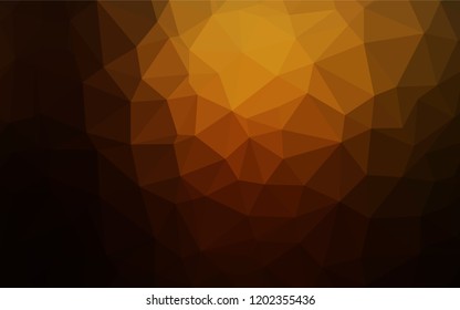Dark Yellow, Orange vector blurry hexagon pattern. Creative illustration in halftone style with gradient. The elegant pattern can be used as part of a brand book.