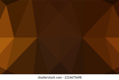 Dark Yellow, Orange vector blurry hexagon texture. Triangular geometric sample with gradient.  The completely new template can be used for your brand book.