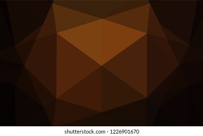 Dark Yellow, Orange vector blurry hexagon pattern. Geometric illustration in Origami style with gradient.  A completely new template for your business design.