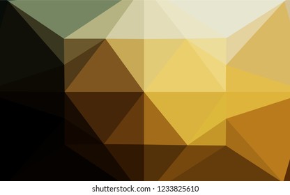 Dark Yellow, Orange vector blurry hexagon template. Geometric illustration in Origami style with gradient.  A completely new template for your business design.
