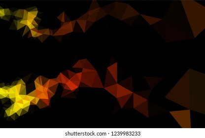 Dark Yellow, Orange vector blurry hexagon pattern. Glitter abstract illustration with an elegant design. The textured pattern can be used for background.