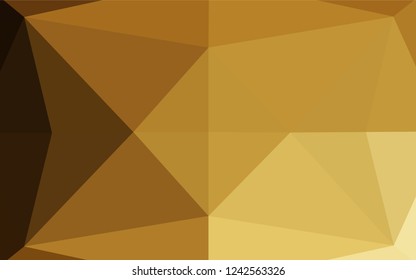 Dark Yellow, Orange vector blurry hexagon pattern. Brand new colored illustration in blurry style with gradient. Brand new design for your business.