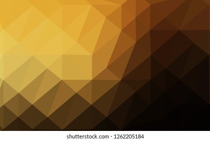 Dark Yellow, Orange vector blurry triangle pattern. Creative illustration in halftone style with gradient. Polygonal design for your web site.