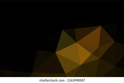 Dark Yellow, Orange vector blurry hexagon texture. Triangular geometric sample with gradient.  The completely new template can be used for your brand book.