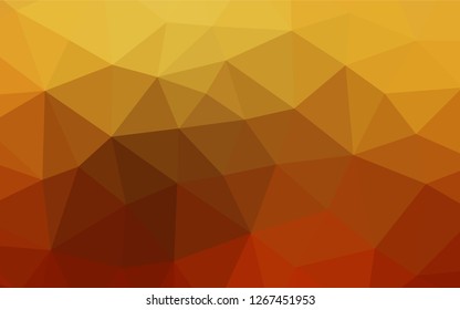 Dark Yellow, Orange vector blurry hexagon texture. Shining illustration, which consist of triangles. Triangular pattern for your business design.