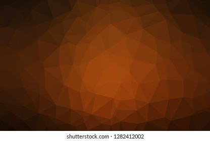 Dark Yellow, Orange vector blurry triangle template. A sample with polygonal shapes. Template for your brand book.