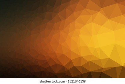 Dark Yellow, Orange vector blurry triangle pattern. Modern geometrical abstract illustration with gradient. Textured pattern for background.