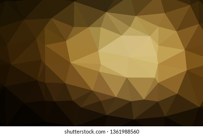 Dark Yellow, Orange vector blurry triangle pattern. Shining illustration, which consist of triangles. Completely new design for your business.