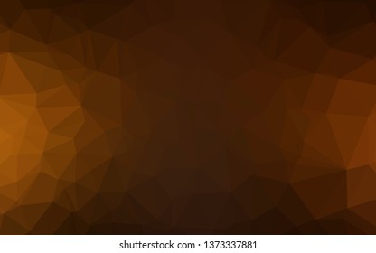 Dark Yellow, Orange vector blurry triangle texture. Triangular geometric sample with gradient.  Polygonal design for your web site.
