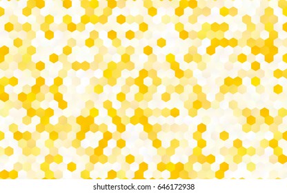 Dark Yellow, Orange vector blurry hexagon background design. Geometric background in Origami style with gradient. 