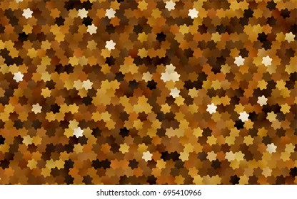 Dark Yellow, Orange vector blurry hexagon background design. Geometric background in Origami style with gradient. 