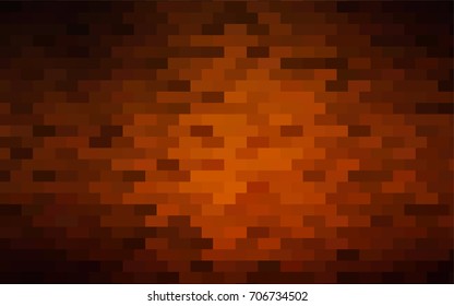 Dark Yellow, Orange vector blurry rectangular background. Geometric background in square style with gradient. The pattern can be used for brand-new background.