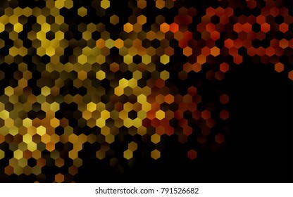 Dark Yellow, Orange vector blurry hexagon background design. Geometric background in Origami style with gradient. 