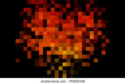 Dark Yellow, Orange vector blurry rectangular background. Geometric background in square style with gradient. The pattern can be used for brand-new background.