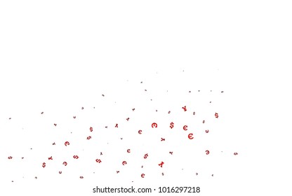 Dark Yellow, Orange vector cover with Euro, Dollar, Yen signs. Blurred design in with symbols of EUR, USD, JPY. Best design for your ad, poster, banner of money.