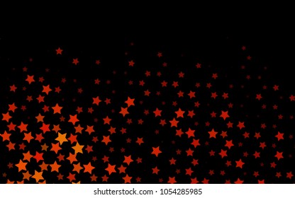 Dark Yellow, Orange vector cover with small and big stars. Shining colored illustration with stars. Smart design for your business advert.