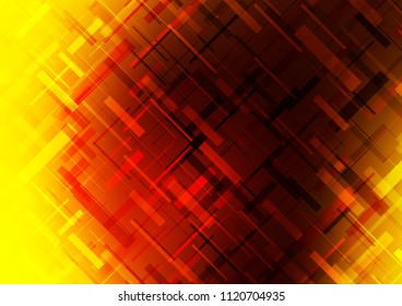 Dark Yellow, Orange vector cover with long crossing lines. Shining colored illustration with narrow lines. Smart design for your business advert.