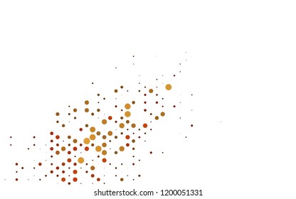 Dark Yellow, Orange vector cover with circles. Blurred bubbles on abstract backdrop with colorful gradient. Pattern for ads, leaflets.