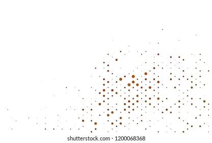 Dark Yellow, Orange vector cover with circles. Blurred bubbles on abstract backdrop with colorful gradient. Design for business adverts.