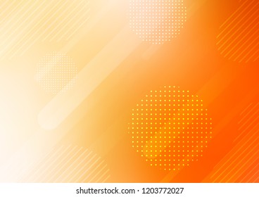 Dark Yellow, Orange vector cover with rounded stripes, dots. Shining colored illustration with rounded stripes, dots. The pattern can be used as ads, poster, banner for commercial.