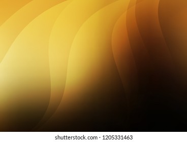 Dark Yellow, Orange vector cover with long lines. Shining colored illustration with narrow lines. The template can be used as a background.