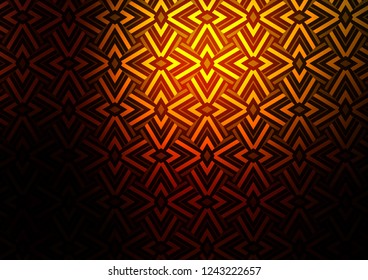 Dark Yellow, Orange vector cover in polygonal style. Glitter abstract illustration with triangular shapes. Template for wallpapers.