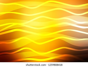 Dark Yellow, Orange vector cover with long lines. Blurred decorative design in simple style with lines. The template can be used as a background.