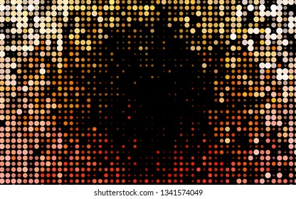 Dark Yellow, Orange vector cover with spots. Illustration with set of shining colorful abstract circles. Template for your brand book.