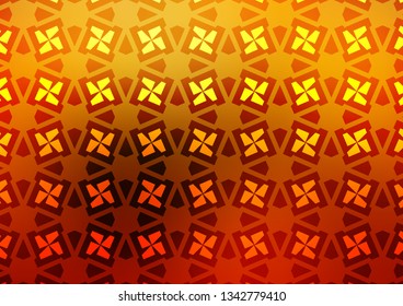 Dark Yellow, Orange vector cover in triangles, cubes. Illustration with set of colorful triangles, squares. Pattern for busines ad, booklets, leaflets