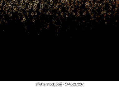 Dark Yellow, Orange vector cover with small and big stars. Modern geometrical abstract illustration with stars. The pattern can be used for new year ad, booklets.