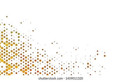 Dark Yellow, Orange vector cover with circles. Blurred decorative design in abstract style with bubbles. Pattern of water, rain drops.