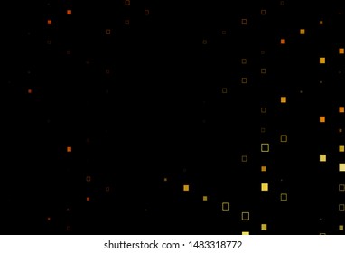 Dark Yellow, Orange vector cover with polygonal style. Rectangles on abstract background with colorful gradient. Smart design for your business advert.