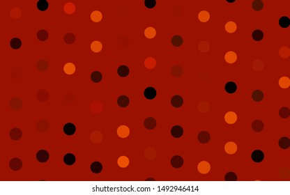 Dark Yellow, Orange vector cover with spots. Illustration with set of shining colorful abstract circles. Template for your brand book.