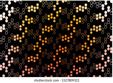Dark Yellow, Orange vector cover with spots. Blurred bubbles on abstract background with colorful gradient. Completely new template for your brand book.