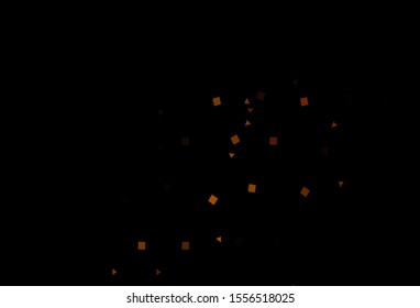 Dark Yellow, Orange vector cover in polygonal style with circles. Glitter abstract illustration with spheres, squares, lines. Modern template for your landing page.