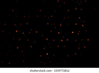 Dark Yellow, Orange vector cover in polygonal style with circles. Abstract illustration with colorful dots, lines, cubes. Best design for your ad, poster, banner.