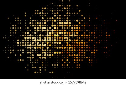 Dark Yellow, Orange vector cover with spots. Glitter abstract illustration with blurred drops of rain. Pattern for beautiful websites.