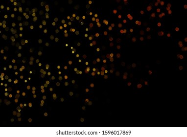 Dark Yellow, Orange vector cover with beautiful snowflakes. Decorative shining illustration with snow on abstract template. New year design for your business advert.