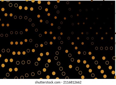 Amarillo oscuro, cobertura vectorial naranja con manchas. Ilustración abstracta moderna con gotas de agua coloridas. Patrón de agua, caídas de lluvia.