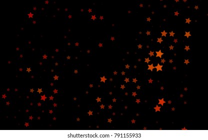 Dark Yellow, Orange vector cover with small and big stars. Modern geometrical abstract illustration with stars. Smart design for your business advert.