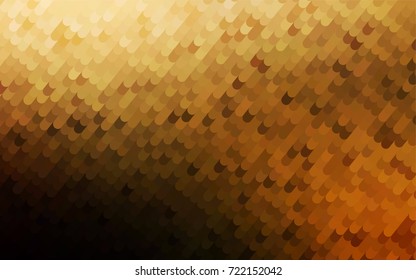 Dark Yellow, Orange vector curved template. Creative illustration in halftone arched style with gradient. The pattern of curved lines for your business design.