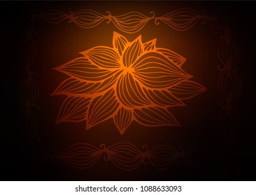 Dark Yellow, Orange vector doodle blurred background. Blurred decorative design in Indian style with Zen tangles. The pattern can be used for heads of websites and designs.