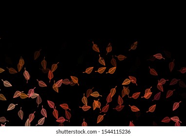 Dark Yellow, Orange vector doodle pattern. Creative illustration in simple style with leaves. The best blurred design for your business.