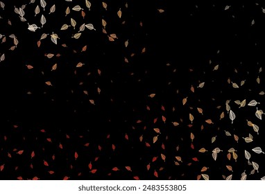 Dark Yellow, Orange vector doodle background. An elegant bright illustration with leaves in Natural style. Completely new design for your business.