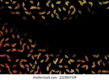 Dark Yellow, Orange vector hand painted background. Modern geometrical abstract illustration with leaves. New template for your brand book.